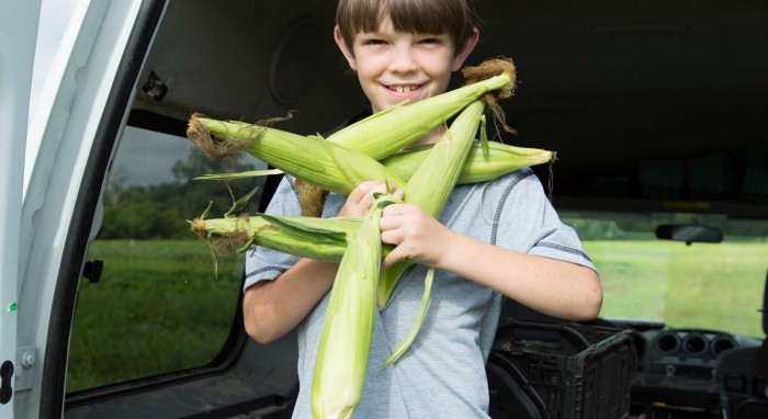 Dalton with come fresh corn